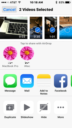 AirDrop упрощает передачу видео с iPhone на Mac.