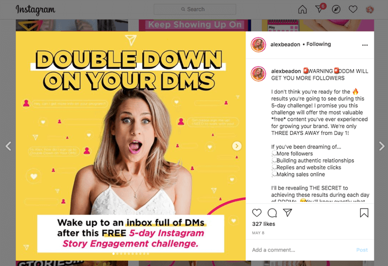 instagram DM вызов