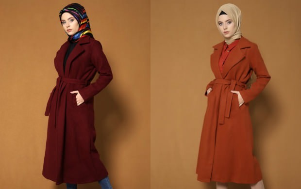 модели пальто хиджаба пыльные