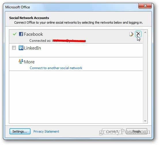 Социальные сети Outlook 8