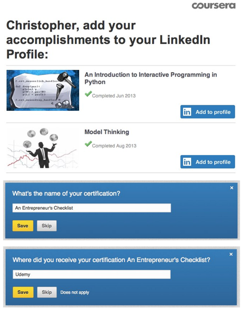 linkedin добавить сертификаты