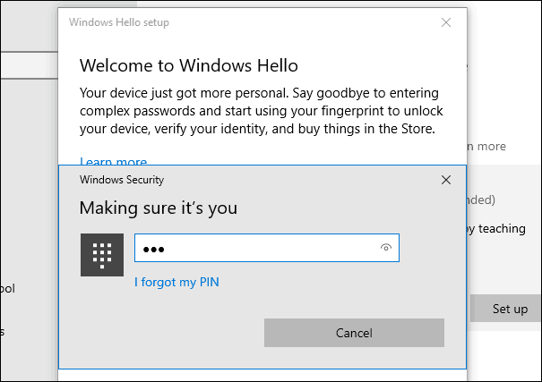 2-контактный Windows Hello Fingerprint