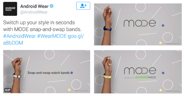 реклама Android Wear в Twitter