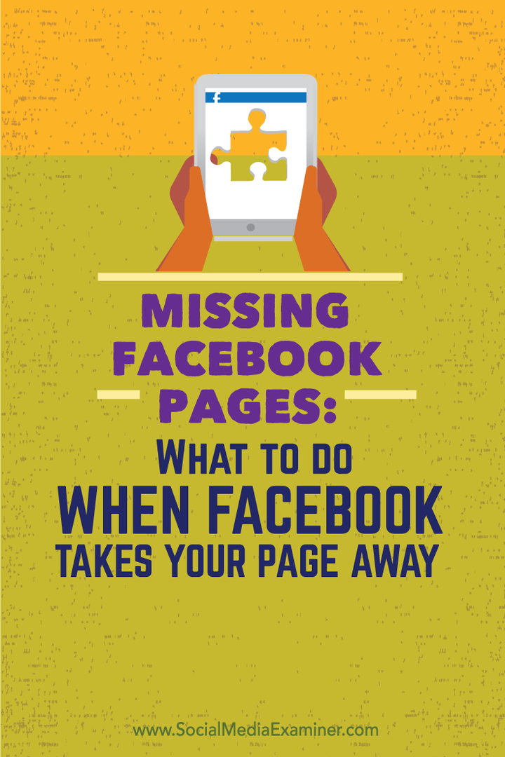 Отсутствующие страницы Facebook: что делать, когда Facebook забирает вашу страницу: специалист по социальным медиа