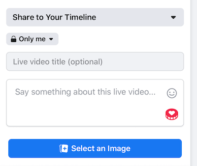 настроить Facebook Live Stream в настройках конфиденциальности Only Me