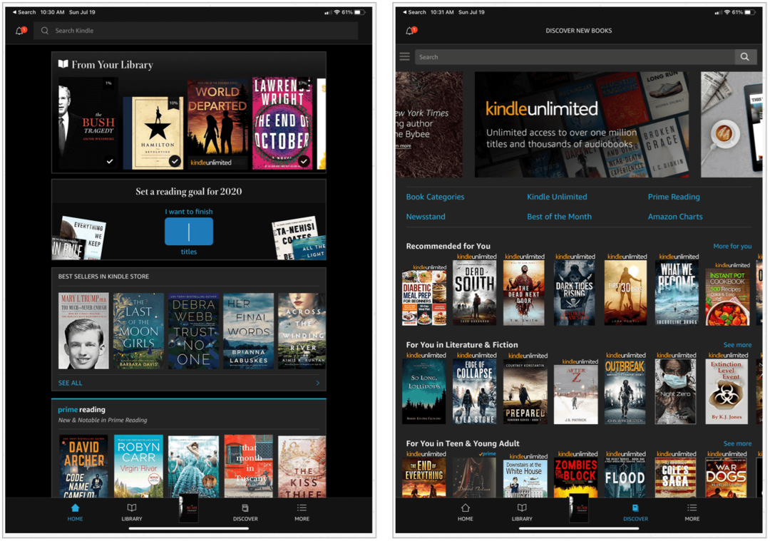Amazon Kindle на iPad