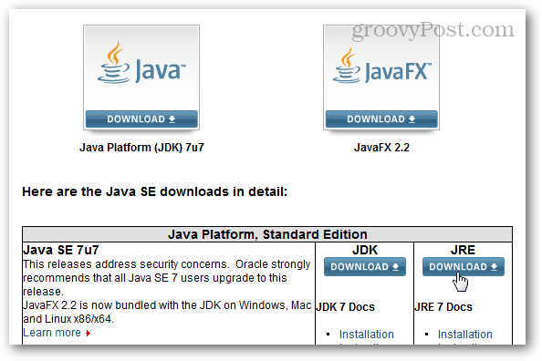 Java центр загрузки