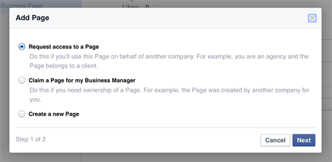 добавление страницы facebook к бизнес-менеджеру