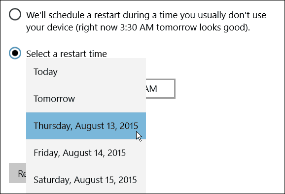 Расписание перезагрузки на день Windows 10