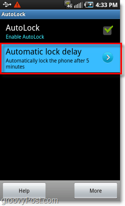 установить время для блокировки шаблона на телефоне Android