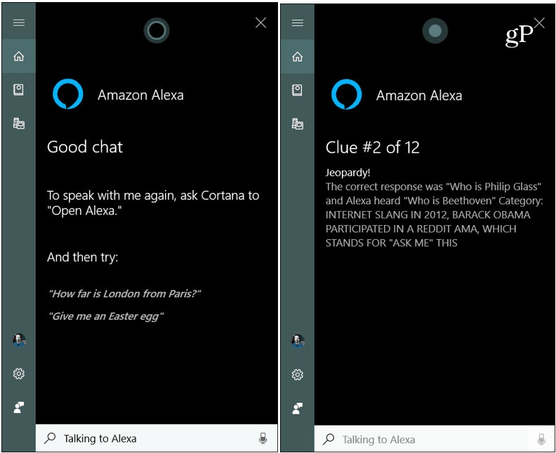 Использование навыков Alexa через Windows 10