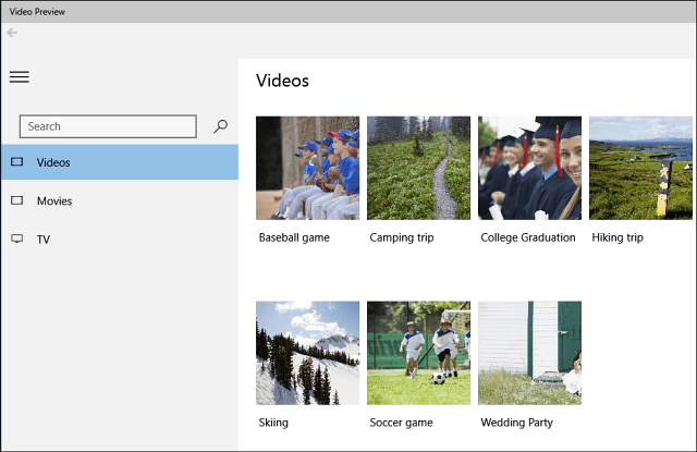 Приложение Microsoft Videos Preview