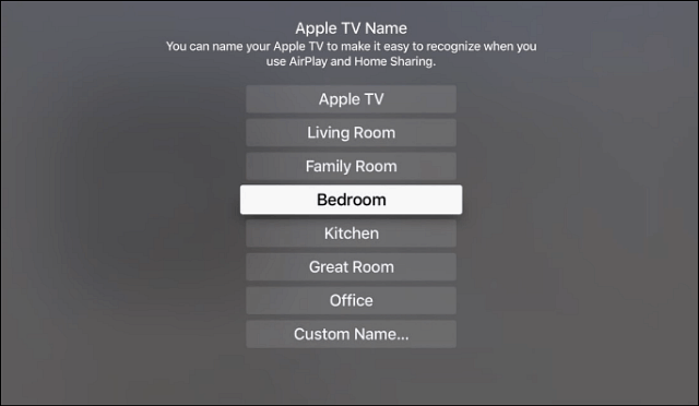 Переименовать Apple TV