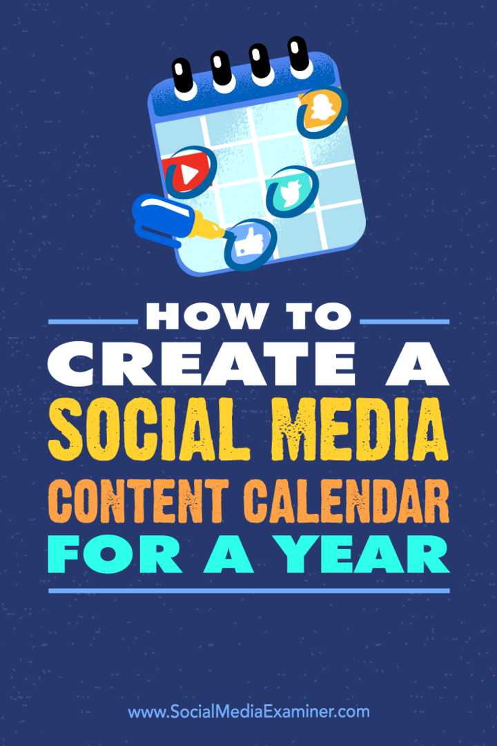 Леонард Ким на сайте Social Media Examiner, как создать календарь содержания социальных сетей на год.