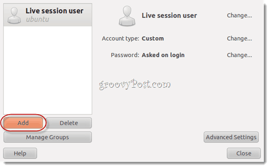 Пользователь Live Ubuntu
