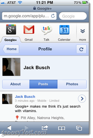 профиль Google Plus iphone