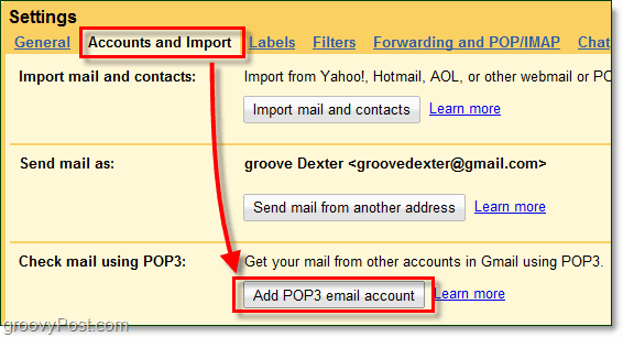 импортировать внешнюю почту третьего лица в gmail без пересылки
