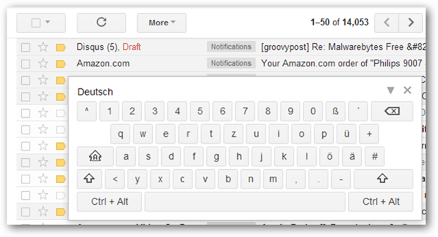 экранная клавиатура Gmail