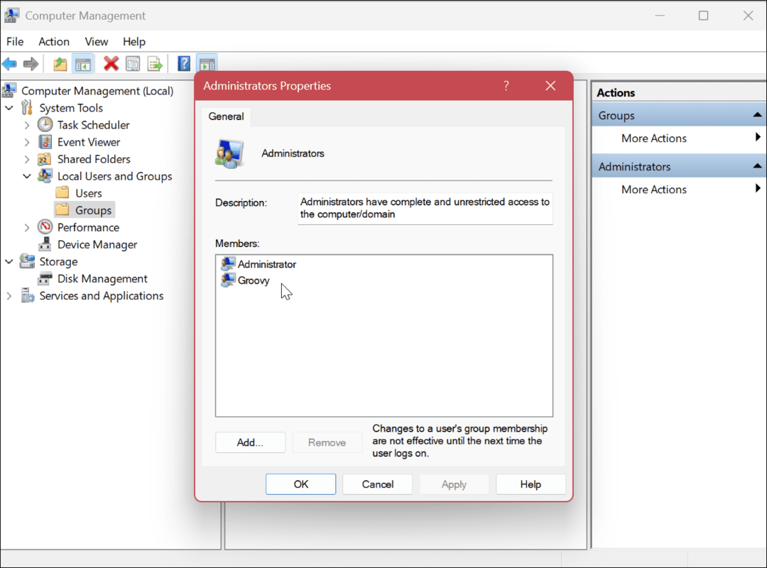 Как определить тип учетной записи пользователя в Windows 11