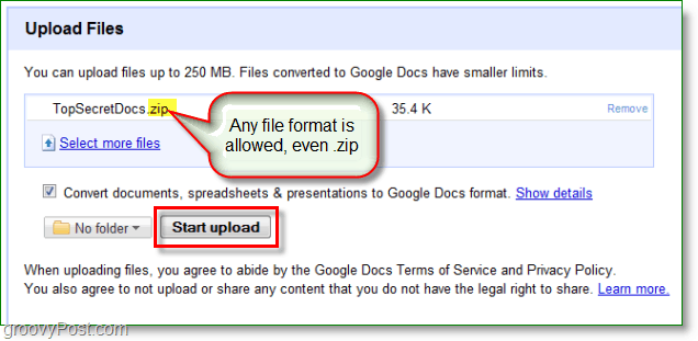 Скриншот Google Docs - загрузил zip
