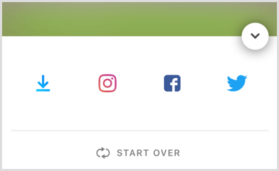 Коснитесь значка Instagram, чтобы сохранить историю в фотопленке.