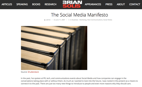 Когда Брайан увидел потенциал социальных сетей, он написал «Манифест социальных сетей».