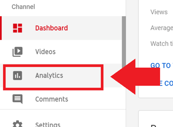 Стратегия маркетинга в социальных сетях; Снимок экрана с шага 2 для доступа к YouTube Analytics.