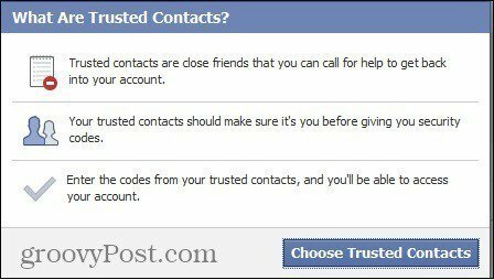 Facebook доверенные контакты