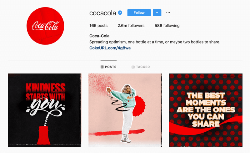 Профиль в Instagram для Coca-Cola