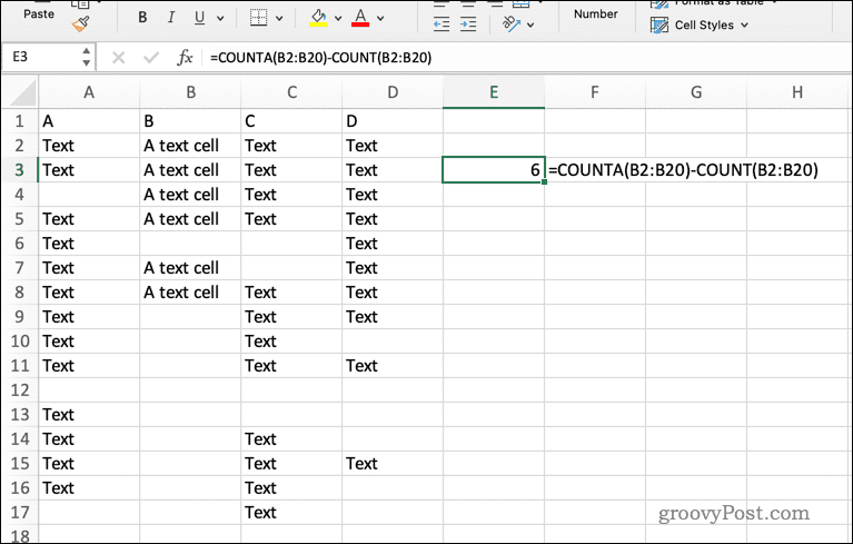 Использование формулы СЧЕТЧИК в Excel