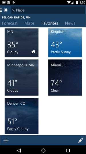 Android приложение MSN Weather