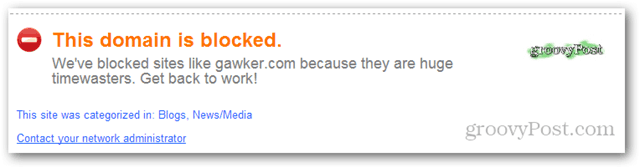 этот домен заблокирован пользовательским сообщением