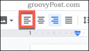 Google Docs левая кнопка выравнивания