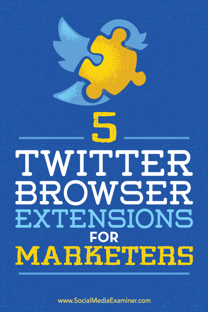 Советы по пяти расширениям браузера, которые помогут оптимизировать маркетинг в Twitter.