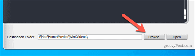 Установка места вывода файла в WinX