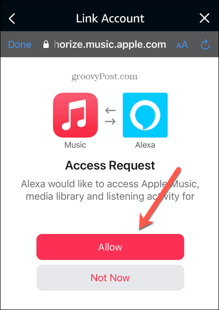 Alexa разрешает доступ к Apple Music
