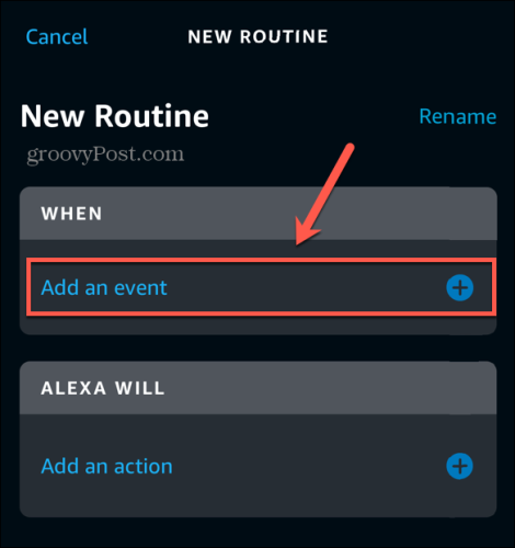 приложение Alexa добавить событие