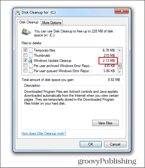 Windows 7 обновление удалить старые файлы очищены