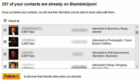 Контакты на StumbleUpon