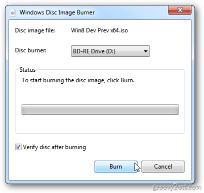 Средство записи образов дисков Windows