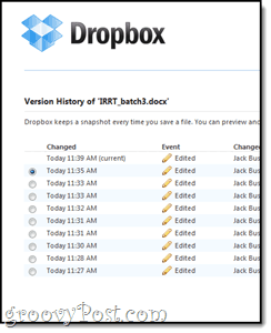 Версии и резервные копии Dropbox