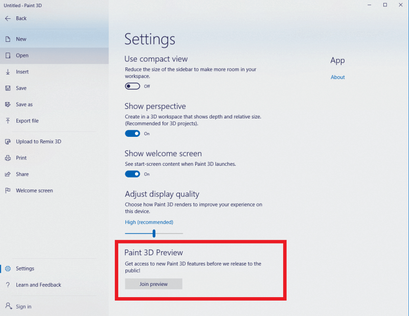 Программа предварительного просмотра приложений для Windows 10