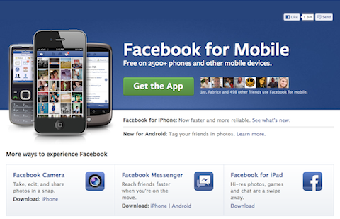 facebook для мобильных