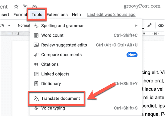 Перевести документ в Google Docs