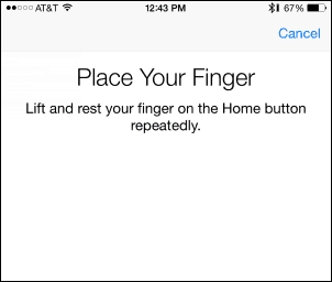Поместите палец - добавьте отпечаток пальца в Touch ID