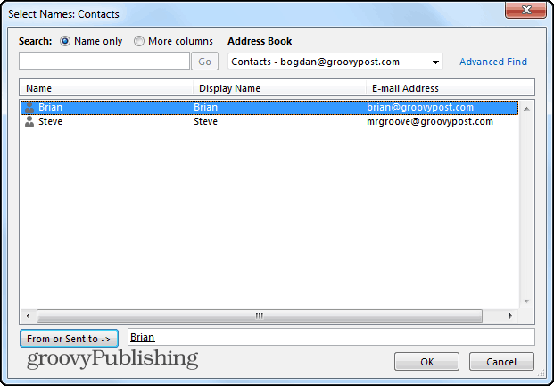 Outlook 2013 ищет папки из определенных