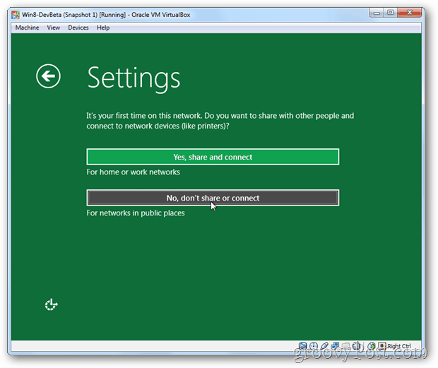 VirtualBox Windows 8 установить общий доступ или нет?