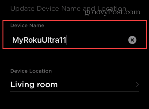 Измените имя вашего Roku