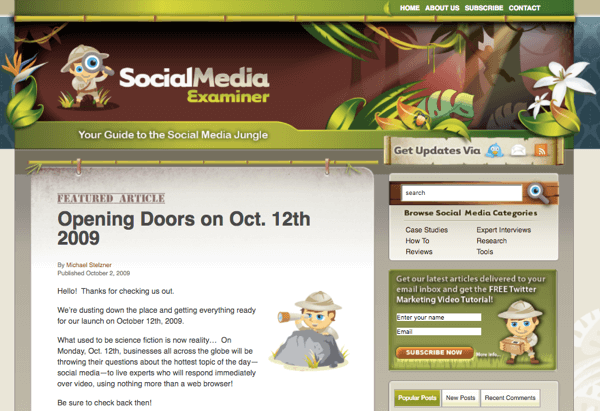 SocialMediaExaminer.com в октябре 2012 г.