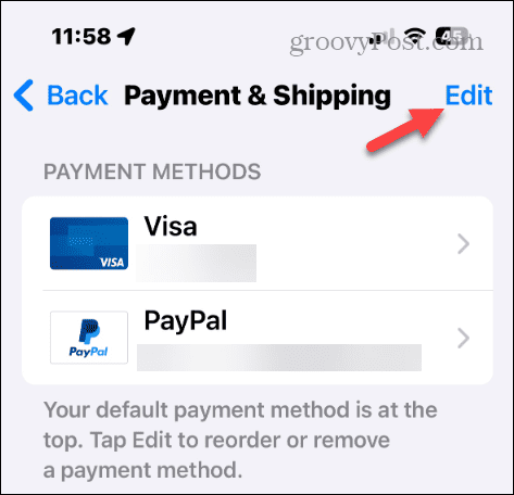 Измените способ оплаты в своей учетной записи Apple